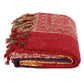 Bahar Red Chenille Blanket Tassel Sofa Cover