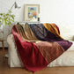 Bahar Red Chenille Blanket Tassel Sofa Cover